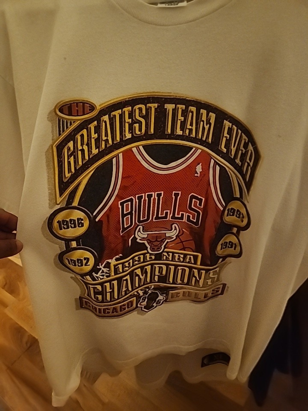 Chicago Bulls 'Greatest Team Ever' White Graphic Tee